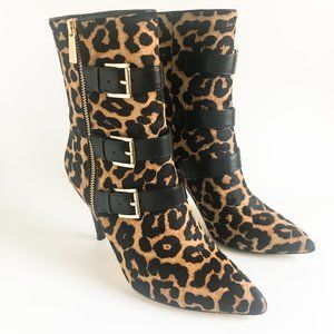 MICHAEL KORS Shoes | Lori Haircalf Bootie | Leopard Print Mid calf Zip Boots